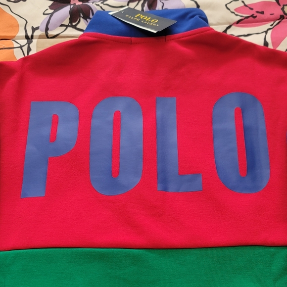 Polo Ralph Lauren Polo Tennis/Big Pony Color-Blocked Quarter-Zip Interlock Sweat - Picture 6 of 6